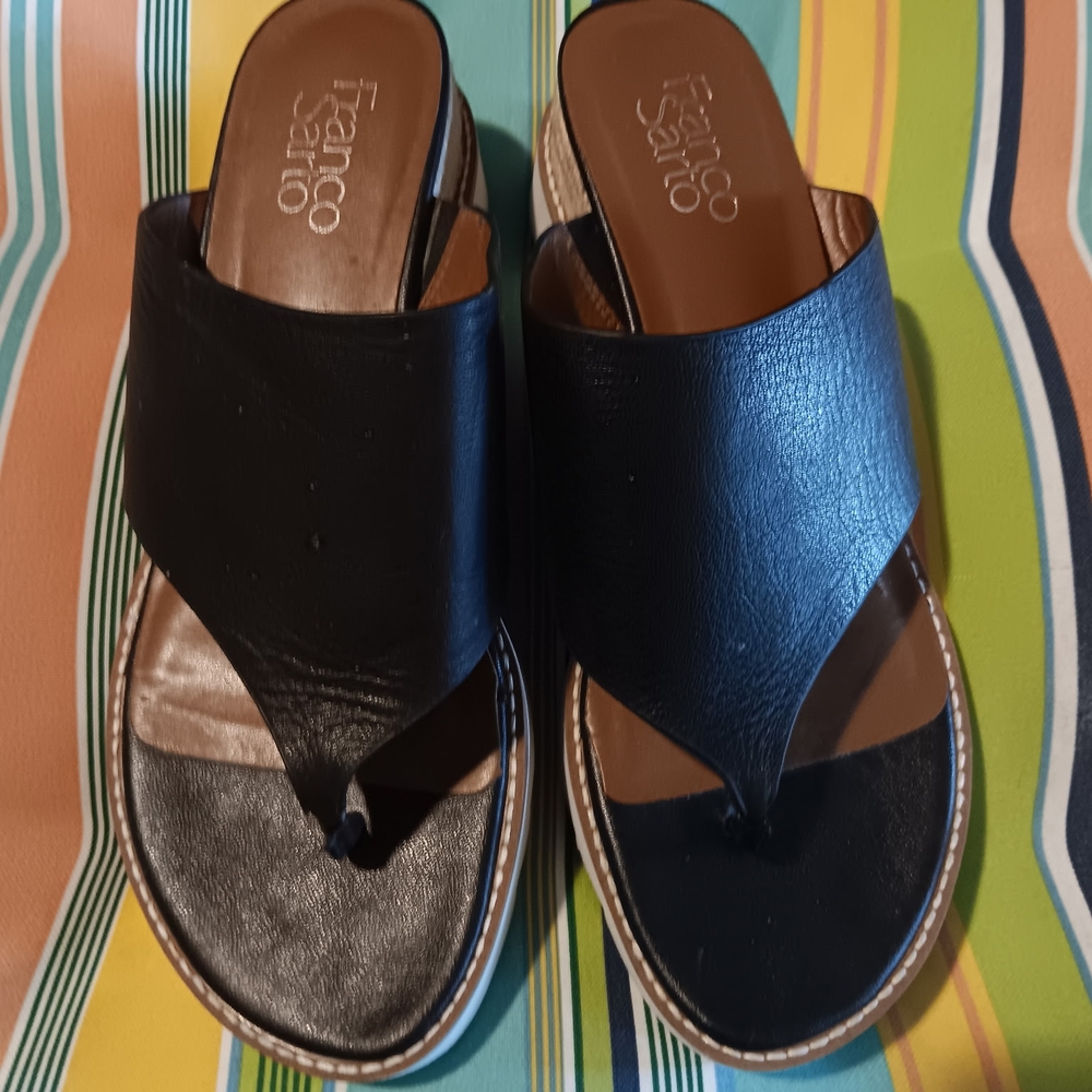 Franco Sarto Black Leather Sandals